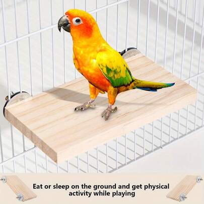 Parrot Squirrel Jumping Platform, Swing, Seesaw, Hamster Stepping Board, Wooden House Toy, Chew Toy, Random Color (Small/Large Size), Limited Edition For Halloween And Christmas