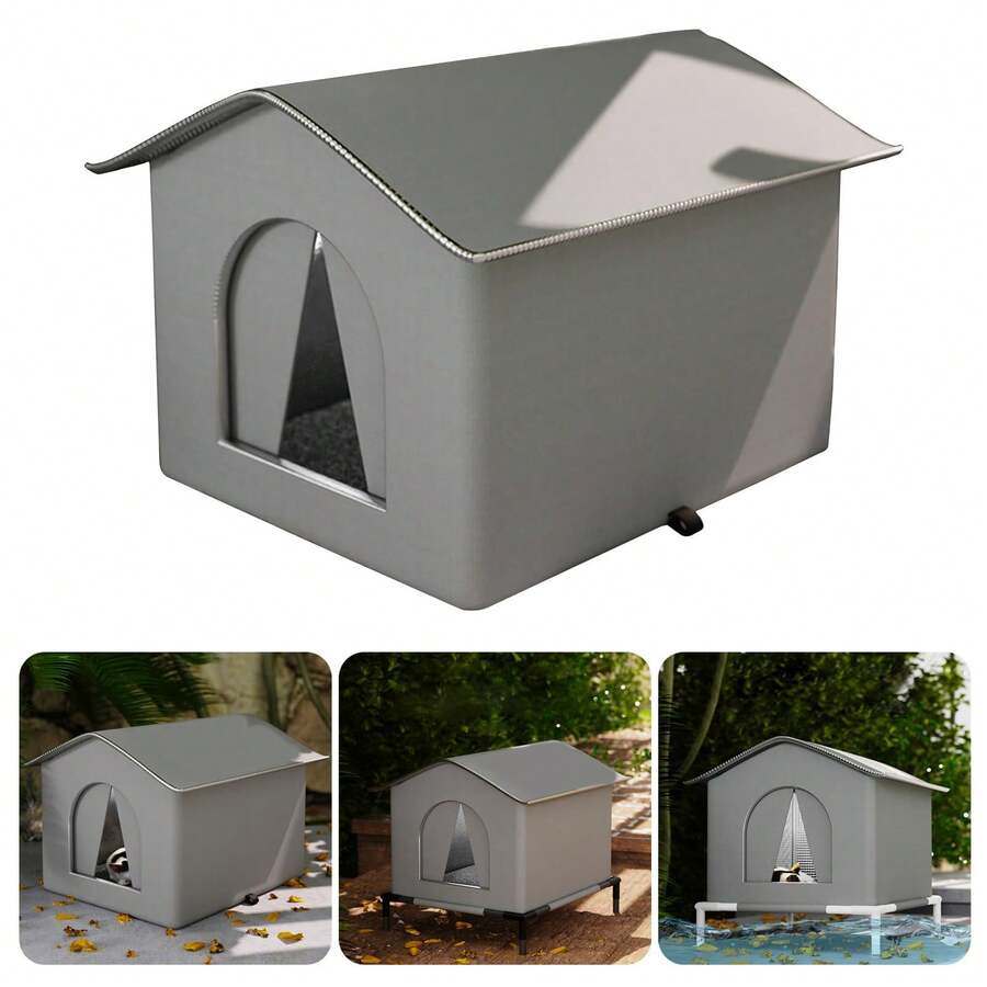 1 pezzo Rifugio per animali domestici da esterno caldo, rifugio a forma di cuore per gatti randagi, impermeabile e resistente al freddo, design chiuso e spazioso, adatto per tutte le stagioni, resistente alla masticatura - Multicolore - Visualizzare 1