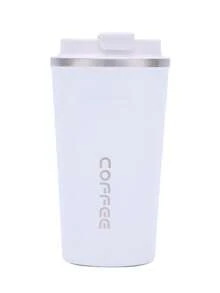 1个便携式不锈钢真空保温咖啡杯 - 双层壁，可重复使用防漏户外旅行杯，采用不锈钢材质，适用于茶和咖啡，非常适合户外、汽车和家庭使用。