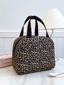 Portable Insulated Lunch Bag Thickened Cute Lunch Fruit Bag For Students Pink Asymmetric Bow Heart Print - Multicolor - View 4