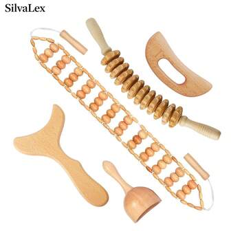 SilvaLex Wooden Massage Tool, Full Body Massager, Hand Massager, Leg Massager, Shoulder Massager, Neck Massager, Face Massager, Back Massager, Waist Massager, Full Body Muscle Massage, Multi-Functional Massage For Different Body Parts, Body Relaxation Tool, Suitable For Home Use, Can Be Given As A Gift To Family, Friends, And Classmates