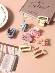 8 buc/set agrafe de păr Morandi cu gheare pătrate, medii și mari, accesorii de păr casual la modă, cu gheare, elegante, cu cleme de păr de iarnă - Multicolor - Vizualizare 2