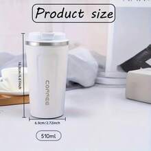 1 Double-Layer Stainless Steel Insulated Coffee Cup, Capacity 12.85 Ounces/17.25 Ounces, Leak Proof, Portable, Sealed Lid,Suitable For Outdoor Camping, Travel, Sports, Fitness, Car Use, Suitable For Hot And Cold Drinks, Perfect Gift For Valentine's Day, Mother's Day, Father's Day, Thanksgiving And Christmas - 黑色 - 查看 10