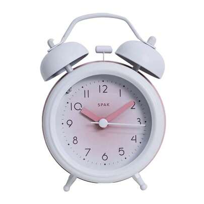 Alarm Clock | Modern Take On Classic Twin Bell Clock | Neo Mint | Easy To Read Numbers | Ideal For Bedside, Desk Or Shelf | Modern Retro Bedroom & Office Accessory
