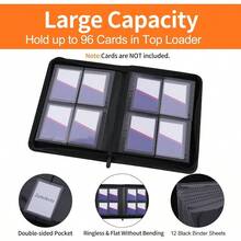 Top Loader Binder 4 Pocket Holds 96 Cards,  Binder Fit 3x 4 Top Loader, Trading Card Holder Album Fit MTG, TCG, Sports Cards, 10 S Included, Pink - 4 Túi - 96 Khe - Đen - Xem 4
