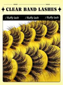 10 Pairs Of 3D Russian Striped Fluffy False Eyelashes, Thick False Eyelashes, Messy And Dense, Odorless, Paired - 黑色2 - 查看 8