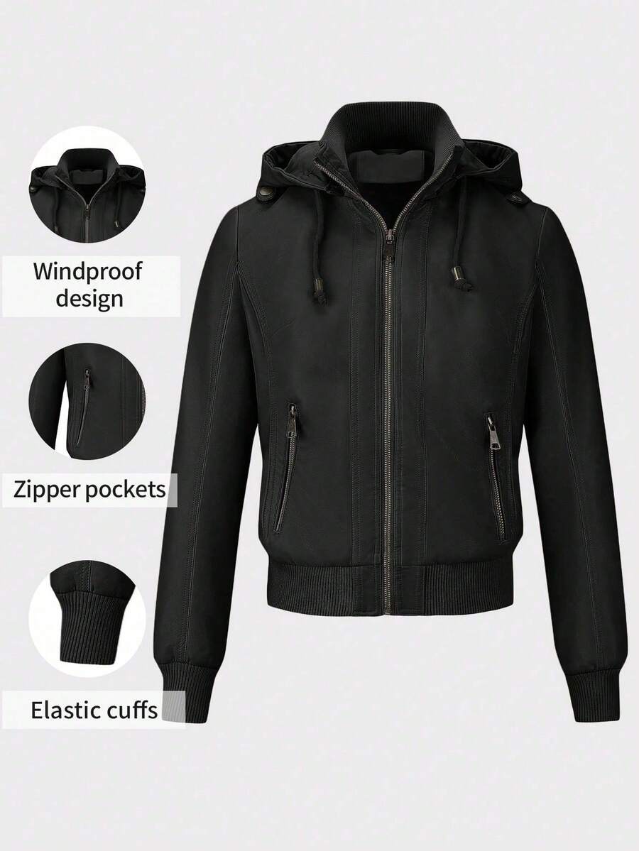 Giolshon Women's Casual Versatile Drawstring Jacket, Essential For Spring And Autumn Wardrobe