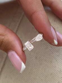 1pc Lucky Exquisite Four Leaf Clover Ring Ladies Jewelry For Women 925 Sterling Silver Birthday Ring Fine Jewelry For Girls Birthday Prom Party Gifts