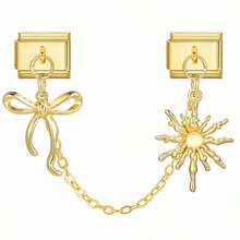 1 pieza Accesorio de joyería modular de acero inoxidable con diseño de mariposa y flor para pulsera/tobillera DIY de moda - Multicolor - Ver 6