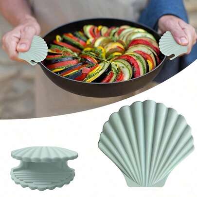 (أزرق، 2 قطعة/مجموعة) نوع الصدفة، مشبك عازل للحرارة، مشبك مضاد للحروق للقدر والوعاء، مشبك سيليكون عازل للحرارة ومضاد للحروق، أدوات مطبخ، متوفر للطهي والخبز