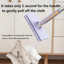 二合一软毛拖把，带拖把夹，适用于厨房、浴室和玻璃清洁——必备家用清洁工具 - 彩色 - 查看 2