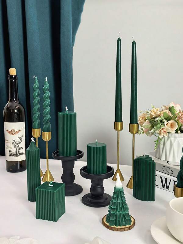 Christmas Aromatherapy Candle Center Decoration, Multiple Home Decoration Candles, Wine Red Christmas Slender Candles, Suitable For Christmas Gift Decoration, Women's Gifts, Close Friend Gifts, Winter Gifts, Christmas Decorations, Christmas Gifts