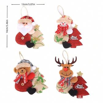 1pc Christmas Decoration Hanging Ornament, Santa Claus Hugging Tree Design, Adorable To Spread Holiday Blessings, Suitable For Decorating Christmas Tree, Adorning Gift Boxes, Hanging In Vehicles, As Christmas Surprises, Friend Exchanges, Employee Gifts, Ideal For Gift Buyers, Students, Office Workers, Christmas Collectibles Enthusiasts