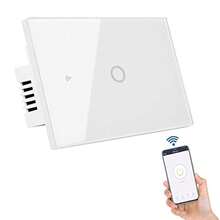 VOICEPTT Interruptor Inteligente, WiFi Interruptor de luz de Pared Switch Apagadores, Compatible con Alexa Home y IFTTT, 2.4G WiFi No Requiere Hub (Sin neutro/3Gang) - Hay cable neutro/1Gang - Ver 11