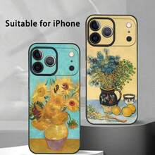 Custodia per telefono in stile olio di Vincent Van Gogh, compatibile con 17, 16, 15, 14, 13, 12, 11 Pro Max Plus Mini, in morbida finitura opaca nera, compatibile con 17, 17 Pro, 17 Pro Max - Z3 - Visualizzare 3