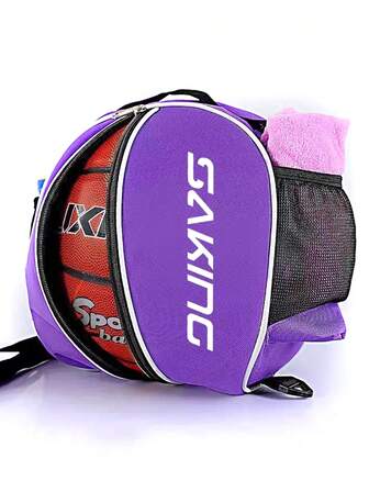 7# Ball Capacity Sports Bag, Polyester Material, Single/Double Shoulder Strap, Handheld & Crossbody, Men & Women Basketball, Football, Volleyball Training Gear Storage Bag