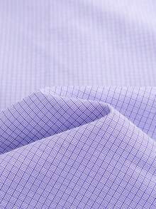 Men's Plaid Shirt In Jacquard Fabric With 40% Cotton - Màu tím hoa cà - Xem 5