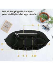 Small Wallet/Pouch Organizer Insert For Le Pliage Ladies Handbag - Black - View 2