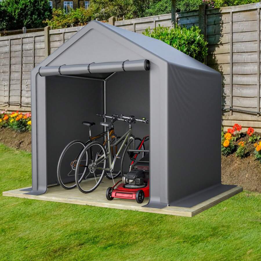 Garden Shed 190x170x200cm, Bicycle Garage, Tool Shed, Garage Tent, Storage Tent For Garden House, Bicycle Shed, Tool Tent, Storage Garage, Dark Grey - 灰色 - 查看 1