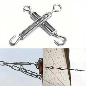 4 buc. Întinzătoare de cabluri metalice din oțel inoxidabil tip OC, cu corp deschis, accesorii de blocare