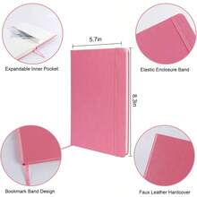 Journal Notebook A5 - Dotted, Pink Color, 192 Pages, Medium 5.7X8.3 Inches - 80 Gsm Thick Paper, Hardcover - Dotted + Pink Color - View 3