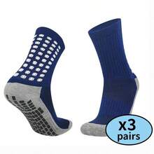 3 Pairs/Set Football Socks, Moisture-Wicking Terry Sole Sports Socks For Outdoor, Basketball, Running