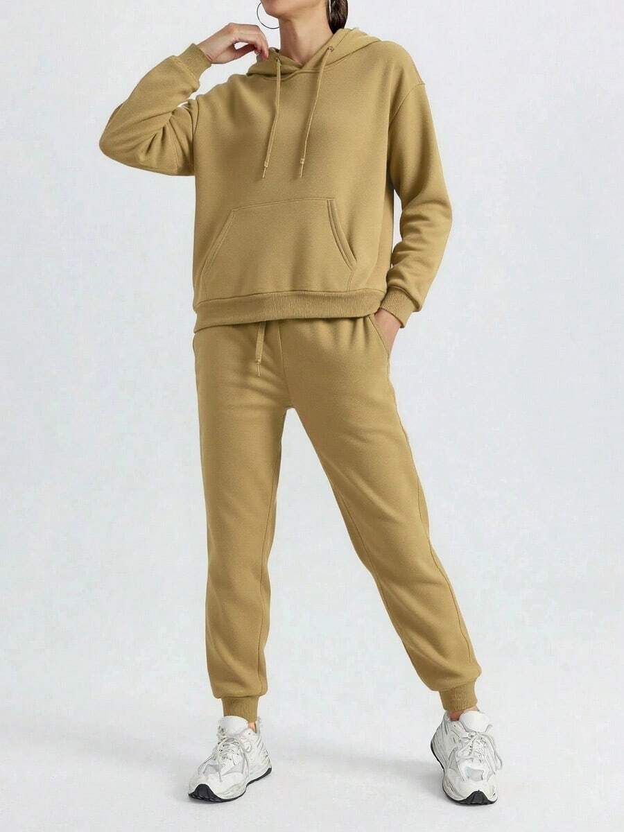 Women Two-Piece Outfits - 卡其色 - 查看 1