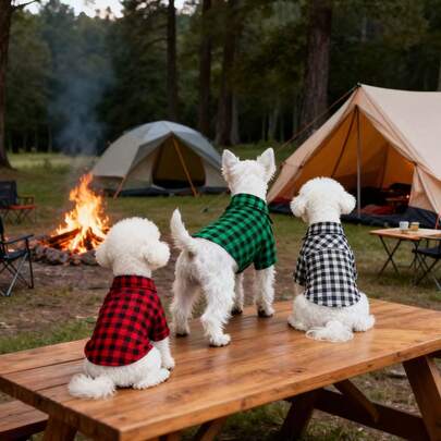 1 قطعة قميص مربع للحيوانات الأليفة القطط/الكلاب، ملابس علوية كاجوال للحيوانات الأليفة