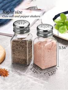 Bộ 1 lọ đựng muối và tiêu bằng thủy tinh, lọ thủy tinh trong suốt, dụng cụ nhà bếp có nắp bằng thép không gỉ - hộp đựng gia vị, hộp đựng trà, cà phê, đường, lọ đựng gia vị, phụ kiện nhà bếp, lọ đựng muối và tiêu kiểu nhà nông thôn, trang trí nhà bếp dễ thương, thích hợp cho Giáng sinh, Halloween, Lễ Phục sinh, Lễ Tạ ơn. - Nhiều màu - Xem 6