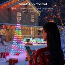 7ft  Christmas Tree Lights - Multicolor LED Animated Lightshow With 400 LEDs - Remote & App Controlled, Music Sync, 12 Modes - For Indoor/Outdoo(No Christmas Tree Stand) - USB-2.1M - Xem 5