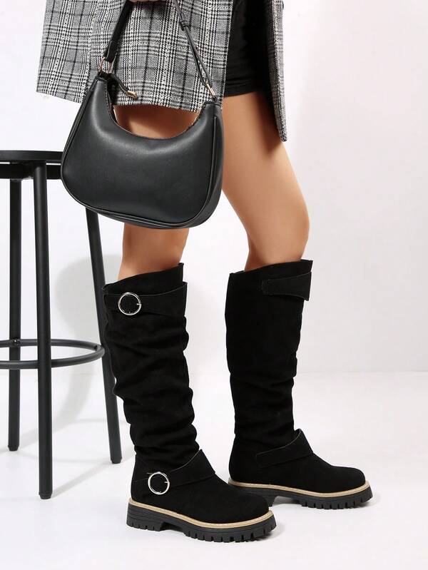 1 Pair Solid Color Western Style Casual Fabric Strap Versatile Leisure Holiday Outdoor Socks