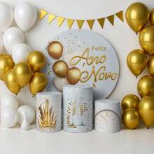 Decorative Panel And Cylinder Covers For Happy New Year Theme Parties With Elastic - Complete New Year Kit 024 - View 2
