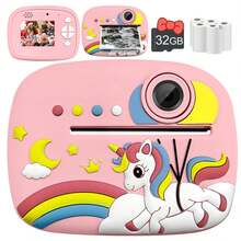 Kids' Printing Toy Camera, Can Take Photos/Record Videos And Instantly Print Images - Multifunctional Photo & Video Printer With 5 Rolls Of High-Resolution Paper, 48MP Dual Lens Cameras In A Gift Box For Kids Birthday, Kids Photo Printing, Children Video Recording, Playful Tech Aesthetic, Children Electronics, Quality Print Output, Young, Parents Of