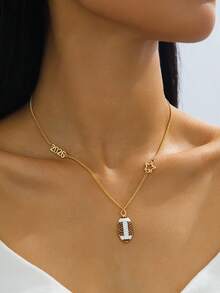 1 Peça Colar Elegante de Moda com Design de Futebol 2026, Colar Gargantilha, Colar de Colarinho, Acessório de Festa, Presente de Ano Novo para Mulheres