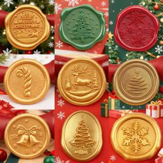 30 PCS/40 PCS/60 PCS 3D Relief Christmas Series Wax Seal Stickers, Self-Adhesive, No Heating Required, For Decorating Christmas Gift Invitations And Envelopes