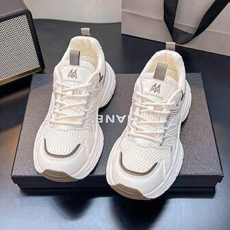 ZKBBO Women's Breathable Mesh Thick-Sole Chunky Sneakers, Comfortable Casual Sports Shoes For All Seasons