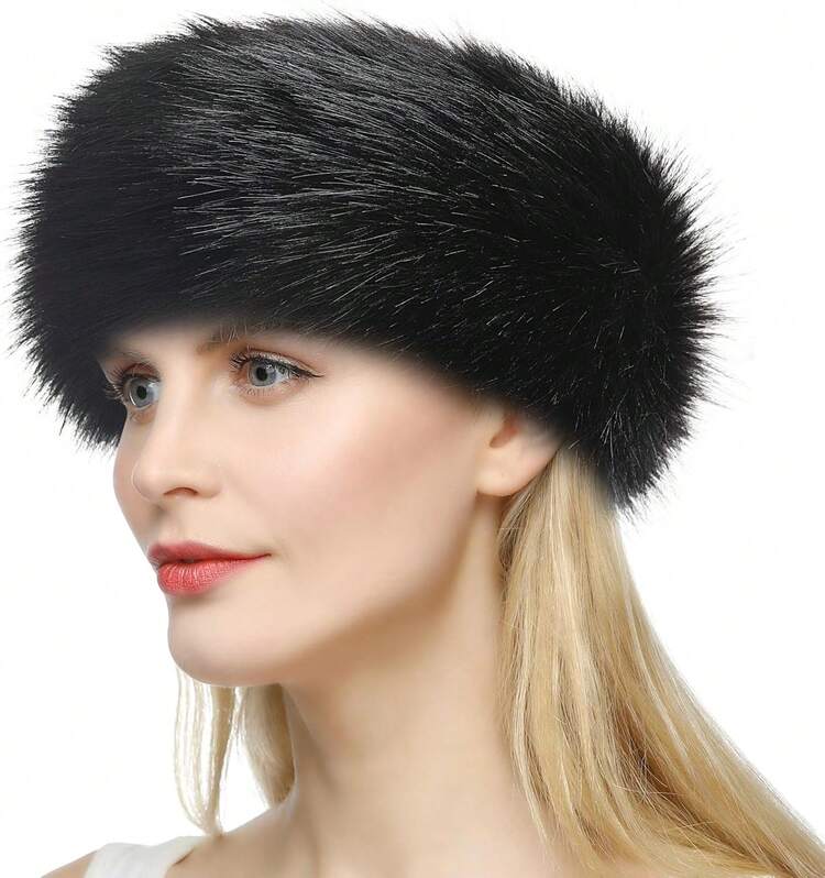 Womens Faux Fur Headband Winter Earwarmer Earmuff Ski  display picture 1