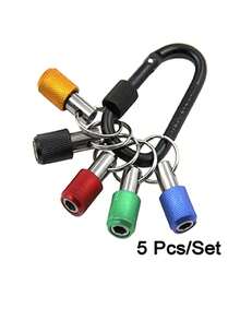 5pcs Multi-Color Diamond Drill Bit Storage Box, 1/4" Hex Shank Key Chain Extension Bar, Outlet Adapter - Multicolor - View 11