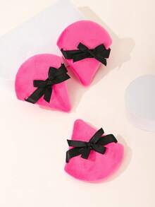 5pcs Butterfly Powder Puffs, Double-Sided Velvet Makeup Powder Puffs, Suitable For Home And Makeup Artist Use (Triangle Shape)