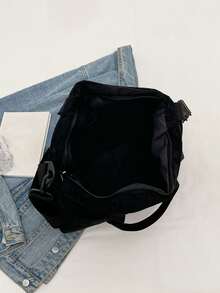 New Fashion Classic College Style Casual Large Capacity Multi-Pocket Shoulder Bag, Especially Warm. Particularly Suitable For Campus, Office, Daily Matching, Dates, Shopping, Outings, Gifts And Other Occasions. - Black - View 9