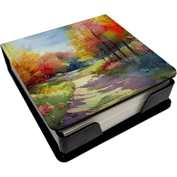 Caroline's Treasures North Carolina Dogwoods In Watercolor PU Leather Note Paper Holder With Artist-Designed Cover, Desk Accessory, Office GiftSpecialForCanada