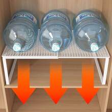 1个可调节可伸缩衣柜收纳架 - 重型金属衣柜架，高度可调节，节省空间的垂直收纳架，适用于衣物、鞋子、橱柜 - 安装简便，兼容衣柜、鞋柜、壁橱收纳系统 - 适用于家庭、办公室、零售场所，用于衣柜整理、家居收纳，时尚设计，结构坚固，家居收纳，可作搁板垫使用