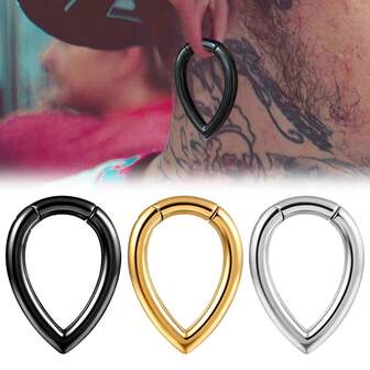 1 st 316 rostfritt stål vattendroppe öronvikter hängare öronmätare pluggar expander piercing kvinnor kroppssmycken bår