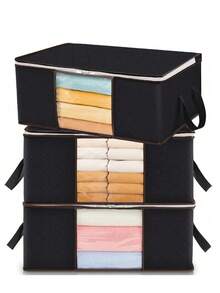 3 件套家居收纳袋，可折叠家用收纳盒，适用于衣物、床上用品、毛衣、家居和衣柜整理