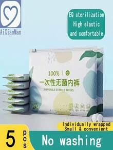 5pcs/Pack Disposable Women's Underwear, Convenient Packaging For Travel, Postpartum Use