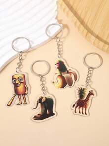 Abstrakte Holzstabfigur & Großer Fuß Acryl Schlüsselanhänger, kreative Schlüsselanhänger Weihnachtsgeschenk Tasche Anhänger Auto Zubehör Lehrer Freund Schwester Geschenkideen