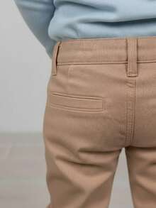 Baby Formal Twill Pants For Wedding Baptism With Adjustable Elastic - 摩卡棕 - 查看 4
