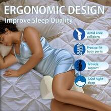 Almohada de pierna de tamao para dormir de lado, almohada de alineacin de columna vertebral suave extragrande, almohada de dormir lateral entre piernas para aliviar el dolor de cadera y - blanco - Ver 9