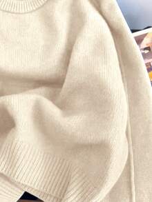 Men's Loose Fit Crew Neck Raglan Sleeve Knit Sweater, Casual Autumn/Winter