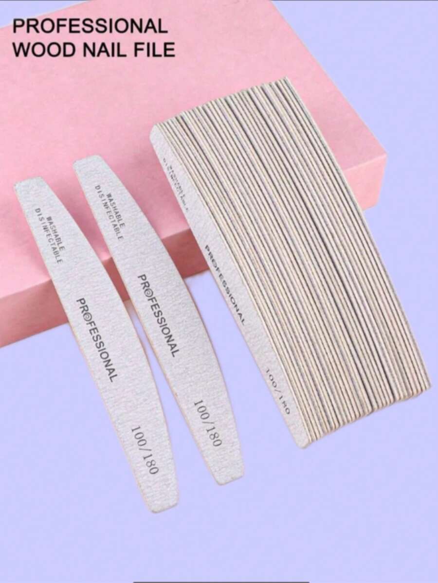 5Pcs/10Pcs Grey Nail Art File Half Moon Buffer Block Double Sided Manicure Files Sticks Nail Salon Tools - Grey - View 1
